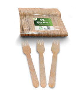 100pc Wooden Forks 100pc Wooden Forks