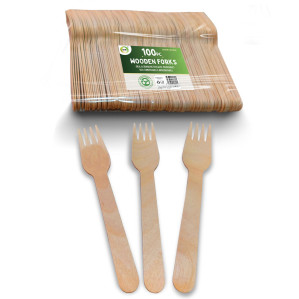 100pc Wooden Forks 100pc Wooden Forks