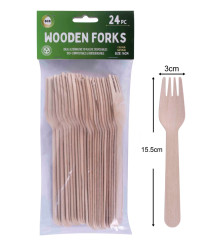 24pc Wooden Forks