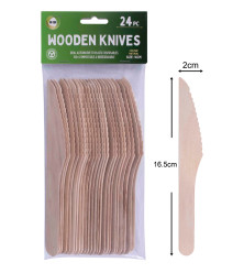 24pc Wooden Knives