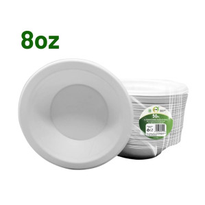 50pc 8oz Biodegradable Bagasse Bowls 50pc 8oz Biodegradable Bagasse Bowls