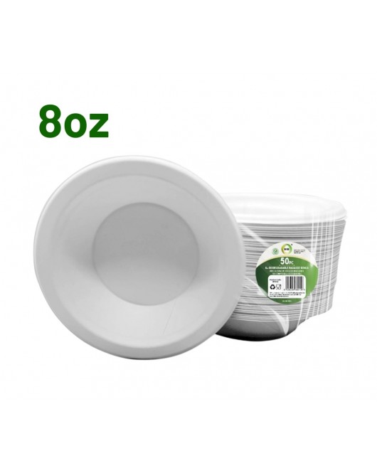 50pc 8oz Biodegradable Bagasse Bowls