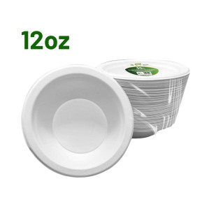 50pc 12oz Biodegradable Bagasse Bowls 50pc 12oz Biodegradable Bagasse Bowls