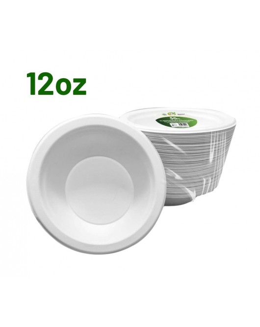 50pc 12oz Biodegradable Bagasse Bowls