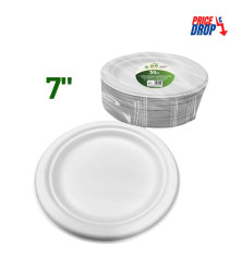 50pc 7" Biodegradable Bagasse Plates