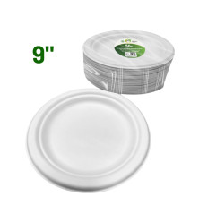 50pc 9" Biodegradable Bagasse Plates
