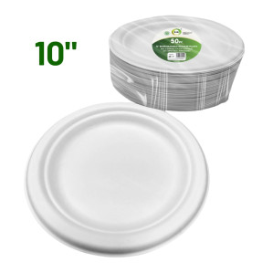 50pc 10" Biodegradable Bagasse Plates 50pc 10" Biodegradable Bagasse Plates