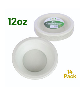 14pc 12oz Biodegradable Bagasse Bowls 14pc 12oz Biodegradable Bagasse Bowls