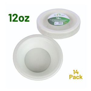 14pc 12oz Biodegradable Bagasse Bowls 14pc 12oz Biodegradable Bagasse Bowls