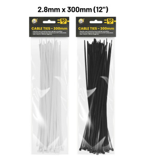 50Pk 300mm x 2.8mm Cable Ties 50Pk 300mm x 2.8mm Cable Ties