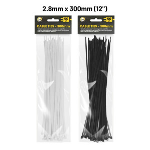 50Pk 300mm x 2.8mm Cable Ties 50Pk 300mm x 2.8mm Cable Ties