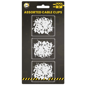 100pc Assorted Cable Clips