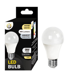 Warm White Led Bulb 9W A60/E27