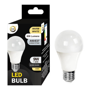 Warm White Led Bulb 9W A60/E27 Warm White Led Bulb 9W A60/E27