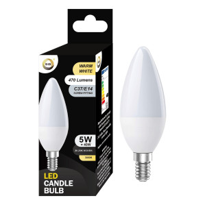 Warm White Led Candle Bulb 5W C37/E14 Warm White Led Candle Bulb 5W C37/E14