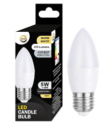 Warm White Led Candle Bulb 5W C37/E27