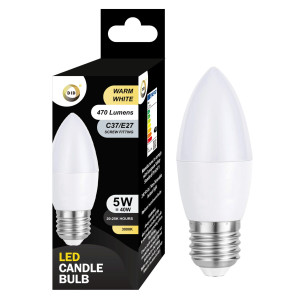 Warm White Led Candle Bulb 5W C37/E27 Warm White Led Candle Bulb 5W C37/E27