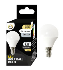 Warm White Led Golf Ball Bulb 5W G45/E14