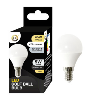 Warm White Led Golf Ball Bulb 5W G45/E14 Warm White Led Golf Ball Bulb 5W G45/E14