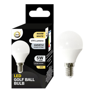 Warm White Led Golf Ball Bulb 5W G45/E14 Warm White Led Golf Ball Bulb 5W G45/E14