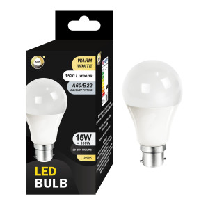 Warm White Led Bulb 15W A60/B22 Warm White Led Bulb 15W A60/B22