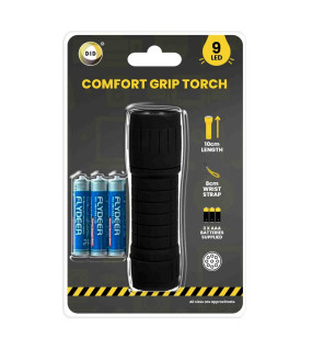 9 Led 10cm Torch with Batteries