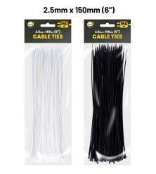 150Pk 150mm x 2.5mm Cable Ties
