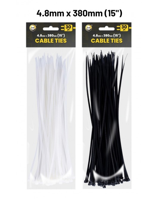 30Pk 380mm x 4.8mm Cable Ties