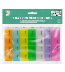 7 Day Coloured Pill Box
