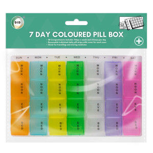7 Day Coloured Pill Box 7 Day Coloured Pill Box