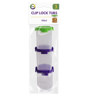 3pc 135ml Clip Lock Tubs 3pc 135ml Clip Lock Tubs