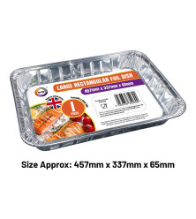 1pc Large Rectangular Foil Dish (Approx 457mm x 337mm x 65mm)