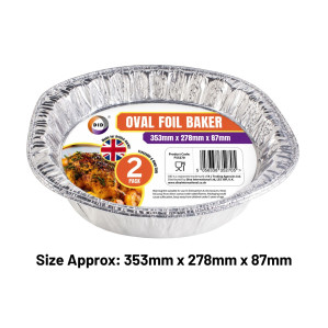 2pc Oval Foil Baker (Approx 335mm x 270mm x 92mm)