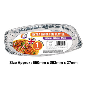 Extra Large Foil Platter (Approx 550mm x 360 x 30mm)