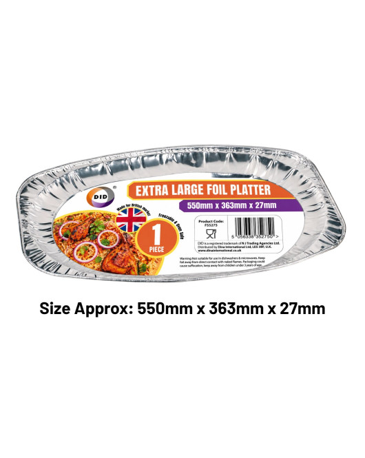 Extra Large Foil Platter (Approx 550mm x 360 x 30mm) Extra Large Foil Platter (Approx 550mm x 360 x 30mm)