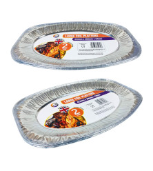 2pc Large Foil Platters (Approx 423mm x 280mm x 24mm)