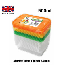 14pc 500ml Plastic Containers with Lids