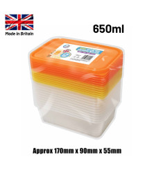 12pc 650ml Plastic Containers with Lids