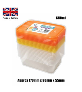 12pc 650ml Plastic Containers with Lids 12pc 650ml Plastic Containers with Lids