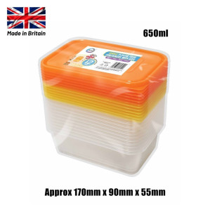 12pc 650ml Plastic Containers with Lids 12pc 650ml Plastic Containers with Lids