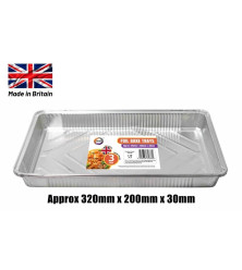 3pc Foil Bake Trays (Approx 320mm x 200mm x 30mm)