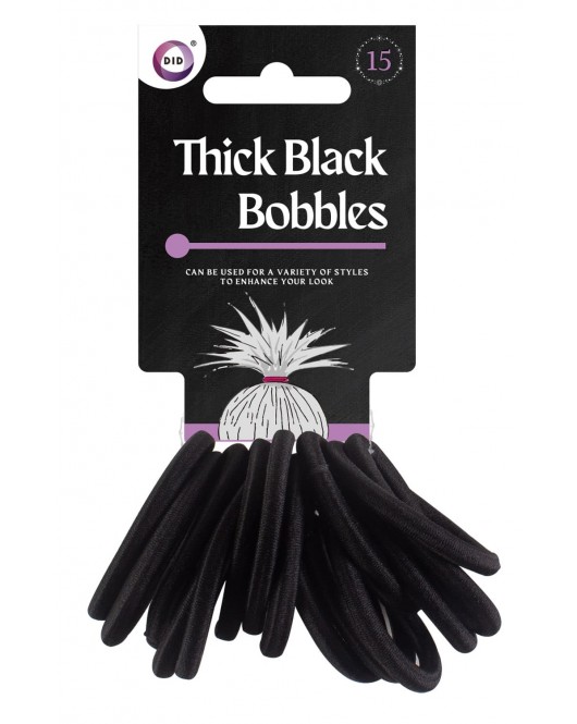 15pc Thick Black Bobbles