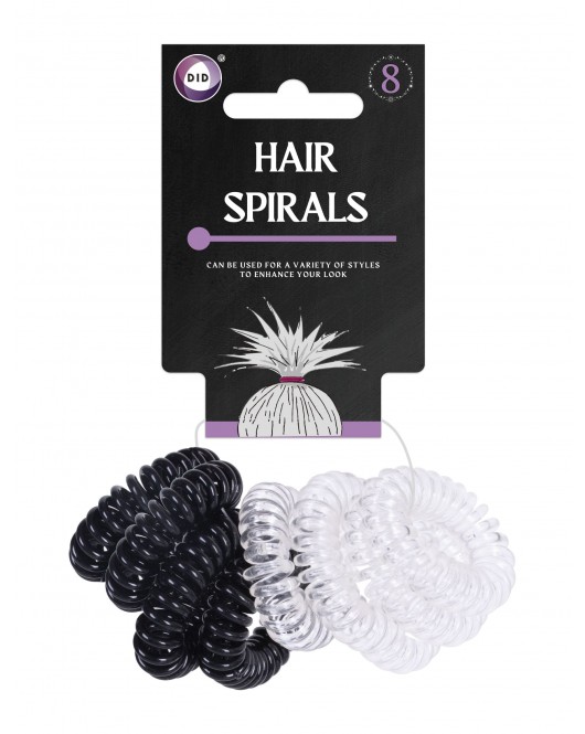 8Pk Hair Spirals 
