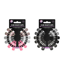 12Pk Hair Snap Clips