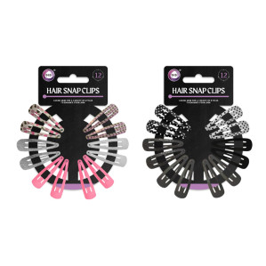 12Pk Hair Snap Clips