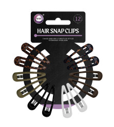 12Pk Hair Snap Clips