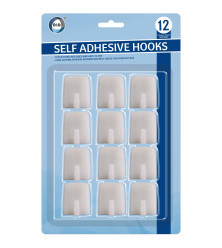 12pc Self Adhesive Hooks