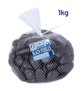 1Kg Decorative Polished Black Pebbles 1Kg Decorative Polished Black Pebbles