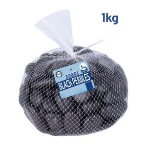 1Kg Decorative Polished Black Pebbles 1Kg Decorative Polished Black Pebbles