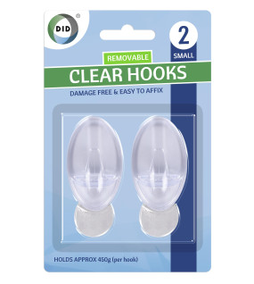 2Pk Small Clear Hooks 2Pk Small Clear Hooks